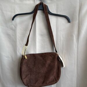 NWT Apostrophe brown Suede Bag Purse Handbag